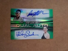 Ralph Macchio Hilary Swank /3 Prism Green Autograph Card 2022 Leaf Pop Century 
