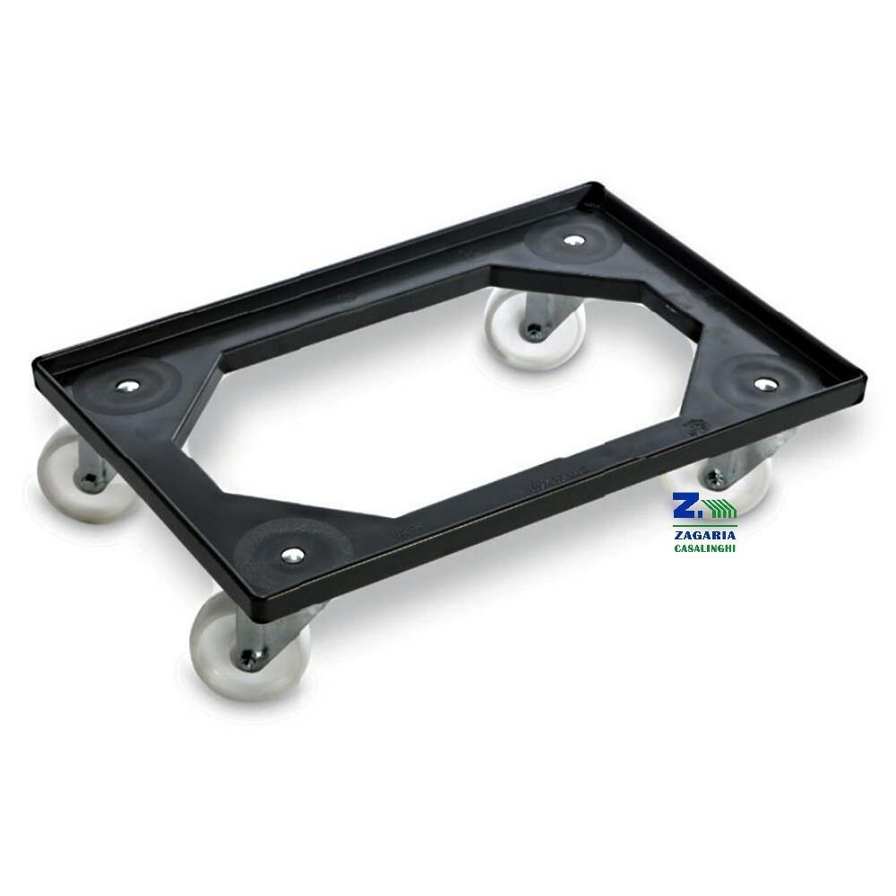 CARRELLO PER CASSETTE BOX SERVICE CON RUOTE CM 60X40 PER RISTORANTE PIZZERIA