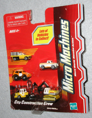 Toy Cars Micro Machines City Construction Crew 5 Vehicles NEW SEALED Hasbro 2003 - Picture 1 of 5
