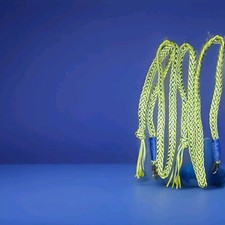 Hi Viz Neon Green & blue  split/western/safety Reins/ Pony size. custom made 