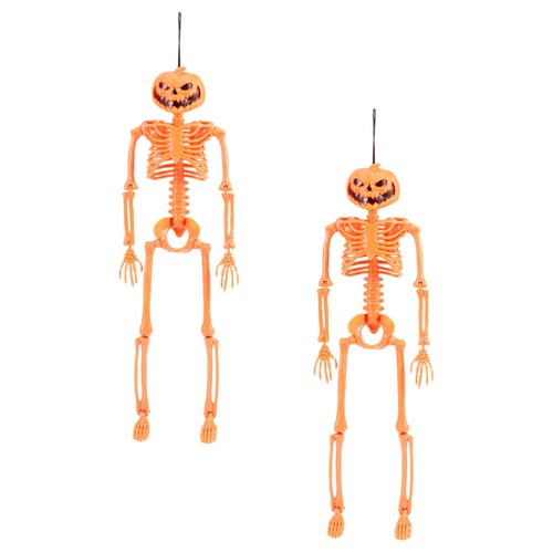 2 Pcs Simulated Skeleton Models Scary Halloween Props Skull eBay