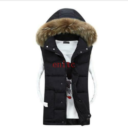 Hooded Down Vest Big Fur Hood 