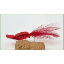 Pike Fishing Flies 4 x Red Gurgler Pike Fly Strong Hooks Mixed sizes 1/0 and 2/0