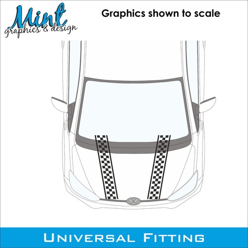VW UP! Volkswagen Bonnet Stripes Decals Stickers Graphics FREE P&P 023 - Picture 3 of 4