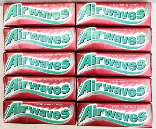 AIRWAVES CHERRY MENTHOL CHEWING GUMS. 15x14g. BEST BEFORE 16/09/2025 - Picture 1 of 1
