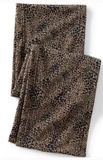 Land’s End Leopard Print fleece scarf NEW 64" X 9" Warm winter casual cozy long