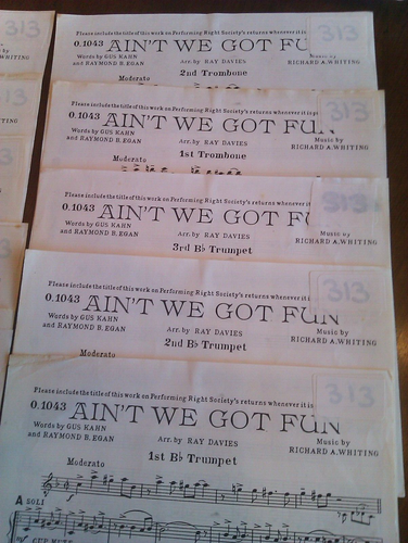 Vintage Dance Band Music Parts "Ain't We Got Fun" - Picture 2 of 5