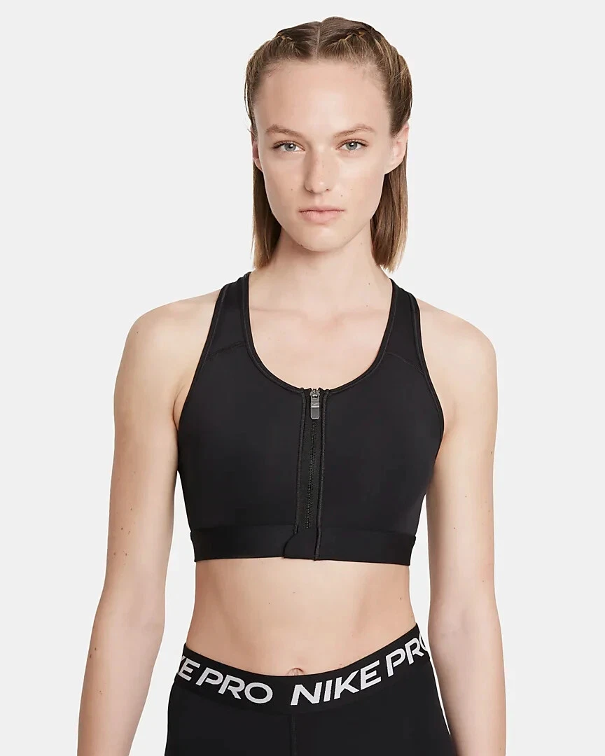 Buy Nike Swoosh Front Zip Medium Support Sports Bra from Next