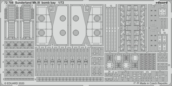 MW22 Eduard 72708 Sunderland Mk.Iii Bomb Bay 1/72 Pe Set For Special Hobby-image