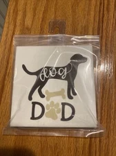 NEW Chocolate Labrador Dog Paw Bone Love Dad Dog Coaster (1)