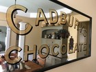 SUPER RARE CADBURY'S CHOCOLATE REVERSE ON GLASS GOLD LEAF BACK BAR MIRROR — photo 8