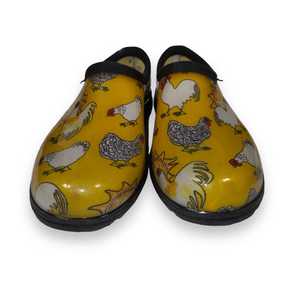 Zuecos de jardín impermeables Sloggers pollo amarillo/blanco/negro para mujer 6 Foto 3 de 4