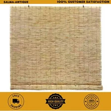 72 x 72" Natural Cordless Light Filtering Bamboo Reed Blind Manual Roll Up Shade