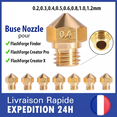 Buse laiton nozzle pour FlashForge Finder, Creator X, Creator Pro imprimante 3D