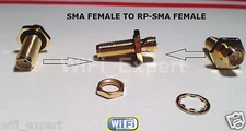 SMA Female To RP-SMA Female BULKHEAD connect SMA to RP-SMA RF Connector Adapter