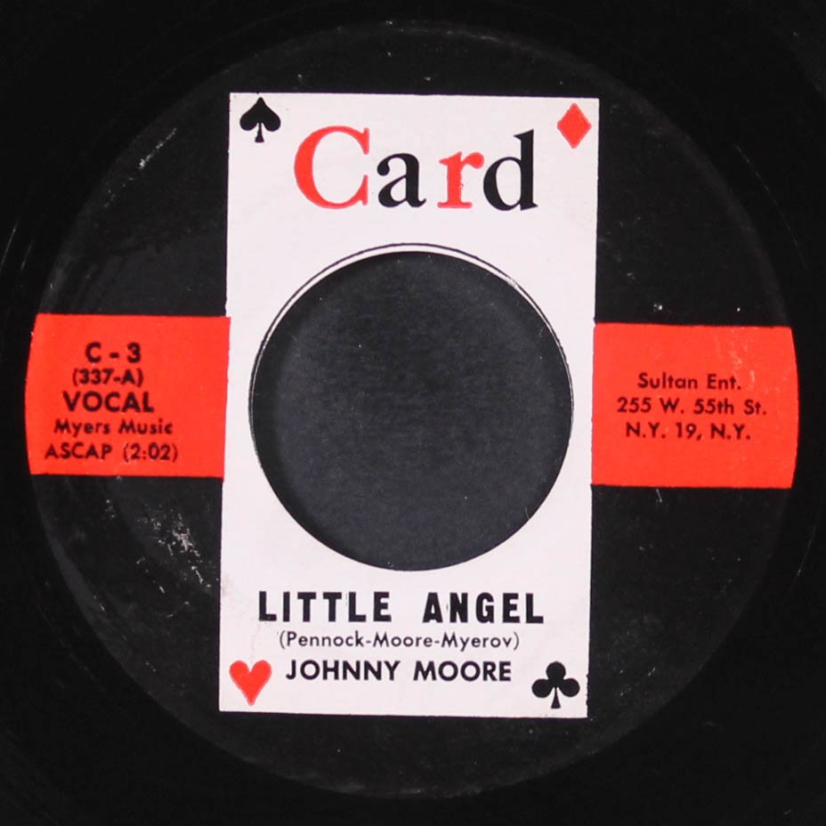 JOHNNY MOORE: little angel / starry night CARD 7" Single 45 RPM