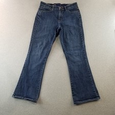 Lee Jeans Women's Sz 12 Short Stretch Comfort Waistband Dark Med Wash Normcore