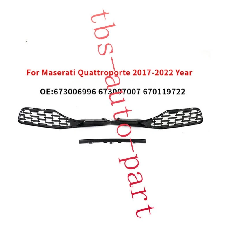 Cubierta de rejilla de parachoques delantero + rejilla inferior apta para Maserati Quattroporte 2017-2020 Foto 2 de 4