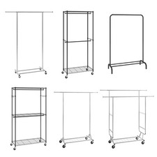 Clothes Rack with Wheels Heavy Duty Clothing Garment Rack with Hanging Rod