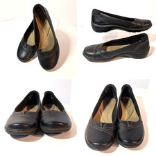 Clarks Collection Women's Ultimate Comfort, Black Slip On Flats, Loafers, Size 6
