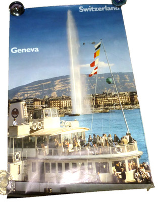 VINTAGE POSTER SWITZERLAND GENEVA PHOTO BY P. GIEGEL 1ST EDT 1982