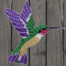 Hummingbird Embroidered Patch — Iron On