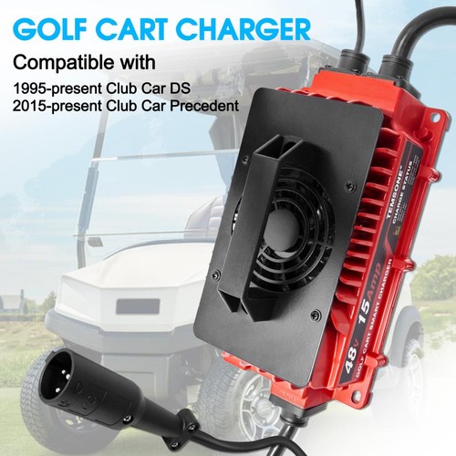 48 Volts 15 AMP Golf Cart Battery Charger Round 3-Pin Handle Plug For Club Car ~ - Foto 5 di 8
