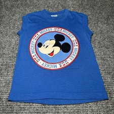 VINTAGE RARE 80  S SINGLE STITCH BLUE DISNEY MICKEY MOUSE KIDS TANK SHIRT