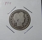 1899 Barber Quarter 90% Silver 25 cent US Coin