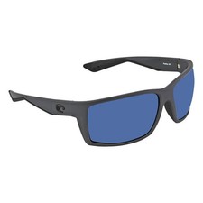 Costa Del Mar REEFTON Blue Mirror Polarized Mens Black Sunglasses RFT 98 OBMP 64