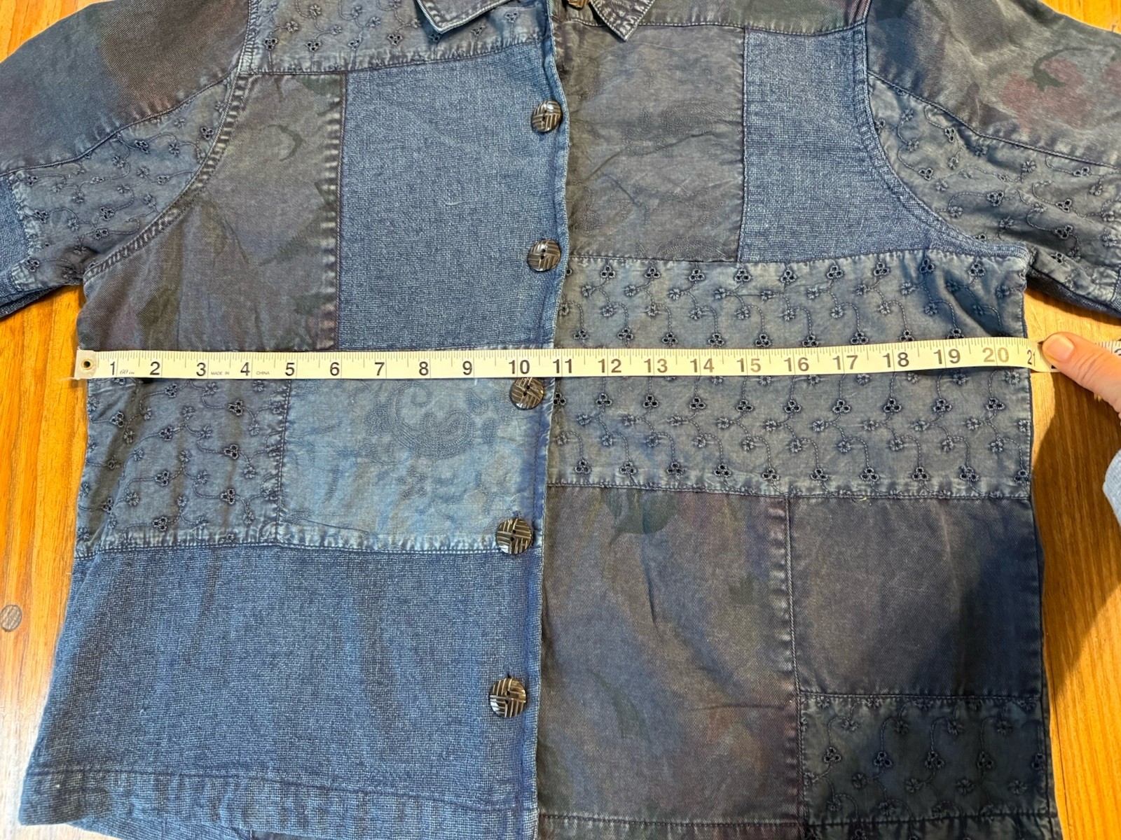 Parisian Works Petite Patchwork Denim Jacket Flor… - image 4