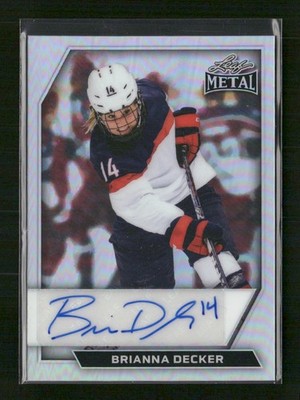 2026 Leaf Metal Hockey Brianna Decker Auto Prismatic Silver #1/10 First on Print