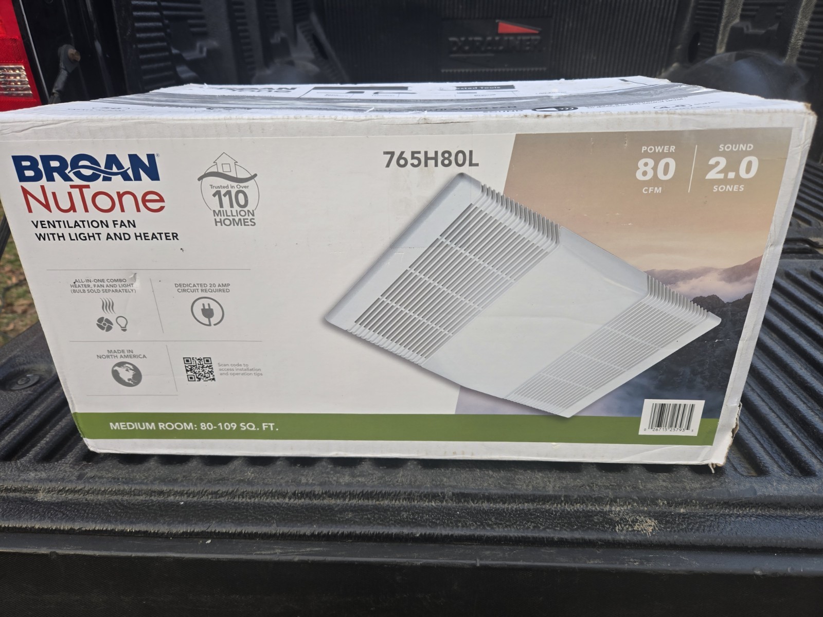 Broan-NuTone 765H80L ceiling bathroom exhaust fan with light and 1300watt heater