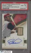 2014 Panini Immaculate Barry Larkin Cincinnati Reds HOF GU Relic AUTO /49 PSA 8