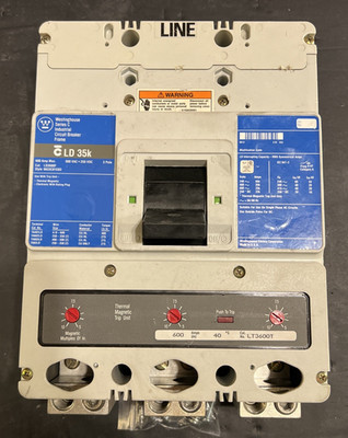Westinghouse SERIES C INDUSTRIAL CIRCUIT BREAKER 600A 600VAC/250VDC LD3600FX 35k