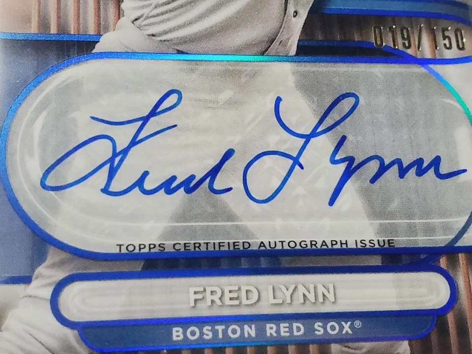 Fred Lynn 2024 Topps Tribute 19/150 Blue Autograph #TA-FL Auto Boston Red Sox - Image 2 of 4