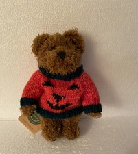 Boyds Bear Bradley Boobear 8" Plush Bear in Pumpkin Sweater for Halloween Fall