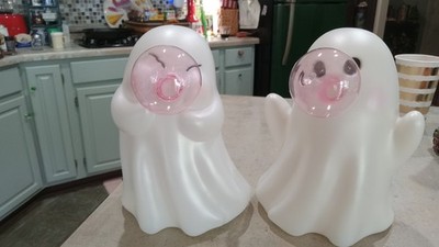 New Viral White Blow Mode Bubble Blowing Ghost Set Eyes Open Closed Dollar Gen