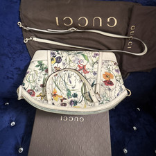 Gucci White Multicolor Floral Satchel Top Han...