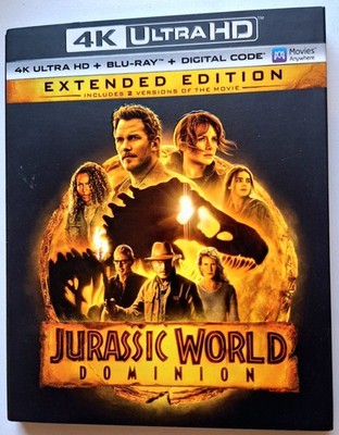 Jurassic World Dominion (4K Ultra HD + Blu-ray) EXTENDED EDITION - NEW * SEALED 