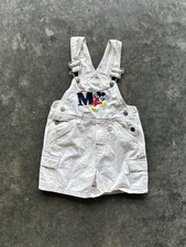 Vintage Mickey Mouse Embroidered Khaki 4T Short Overalls