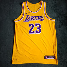 nike lebron james #23 lakers authentic icon edition jersey gold size 48 +2
