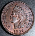1907 INDIAN HEAD CENT - With CARTWHEELING MINT LUSTER - BU UNC
