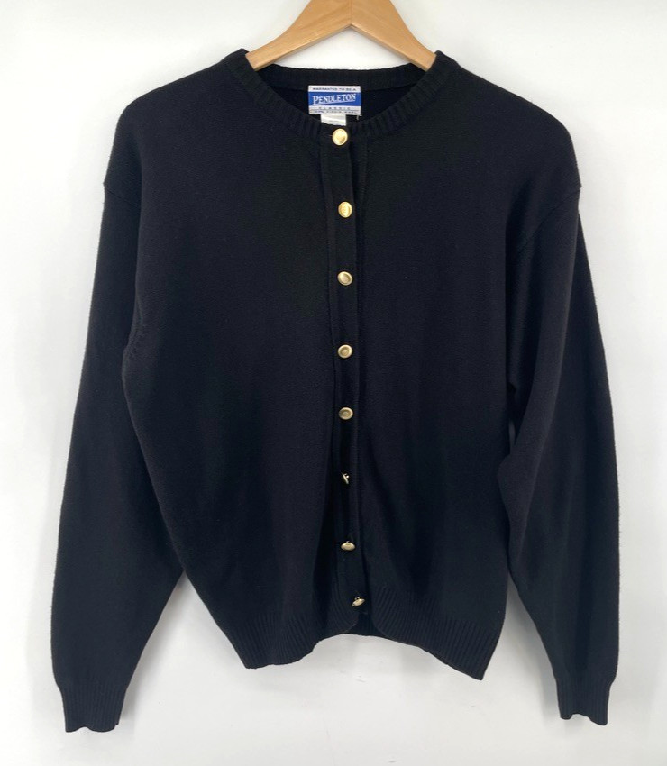 Classic Pendleton 100% Black  Virgin Wool Button … - image 1