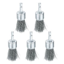 5pcs Wire Brush for Drill 1" Dia Abrasive Wire Wheel 1/4" Hex Shank Cup Brush