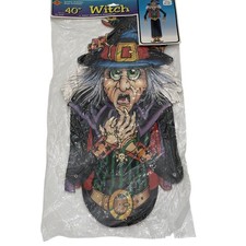 NOS Sealed Vtg 1988 Beistle 40" Jointed Witch Die-Cut Halloween Decor Ephemera