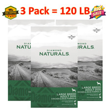 120LB/ 3Pack-Diamond Naturals Large Breed Adult Dry Dog Food - Chicken & Rice Fo 0.22 per pound
