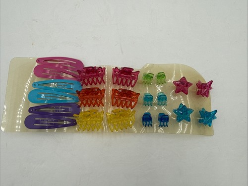 Vtg Claw Hair Clips Colorful Plastic Alligator Clips 80's 90's Retro