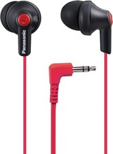 Panasonic ErgoFit Wired Earbuds, in-Ear Headphones with -  Matte Black/Red 