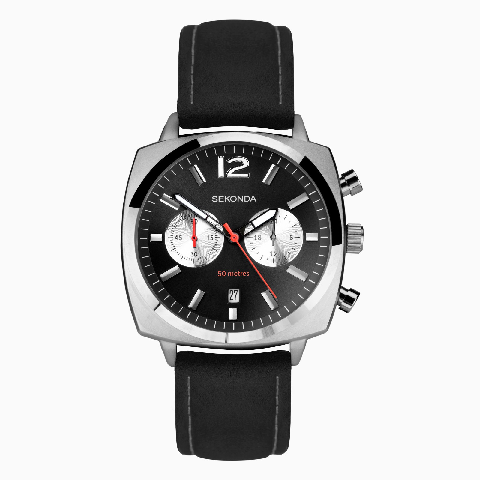 Mens New Sekonda Pilot Airborne Chronograph 40mm 50m W/Proof Watch 30028 Rp £90